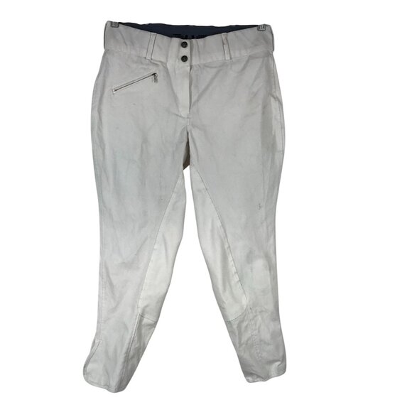 TUFF RIDER - WOMEN'S 34 - WHITE COTTON BLEND RIDING BREECHES - Picture 1 of 10